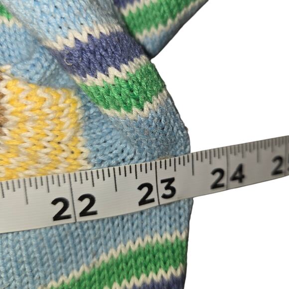 Villager Woman Liz Claborne XL 2 Striped ZIp Sweater Colorful Retro Cardigan - Picture 9 of 11